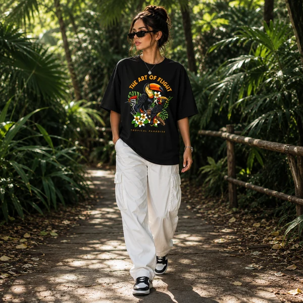 JUNGLE FLIGHT WOMEN'S OVERSIZED T-SHIRT